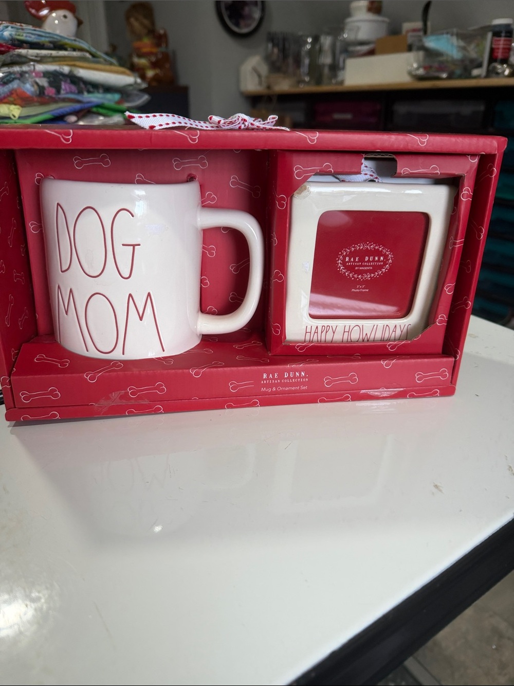 Rae Dunn Dog Mom Mug and Ornament Set